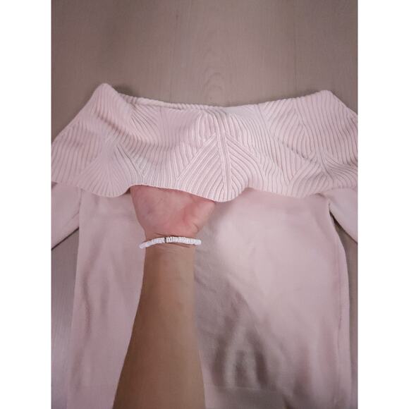 Marciano Off-the-Shoulder Ribbed Foldover Sweater Top – Size S - Picture 6 of 10